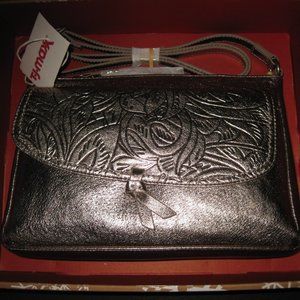 The Sak Ventura X-body Pyrit light gold Leather Metallic Leaf New in Gift Box